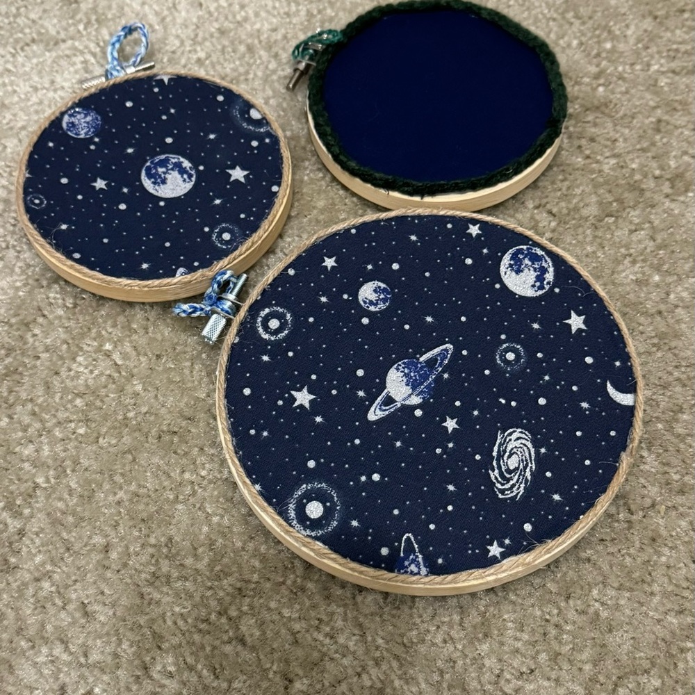 *HANDMADE* Custom Hand Stitched Glass Hoop Decor - Picture 5 of 5